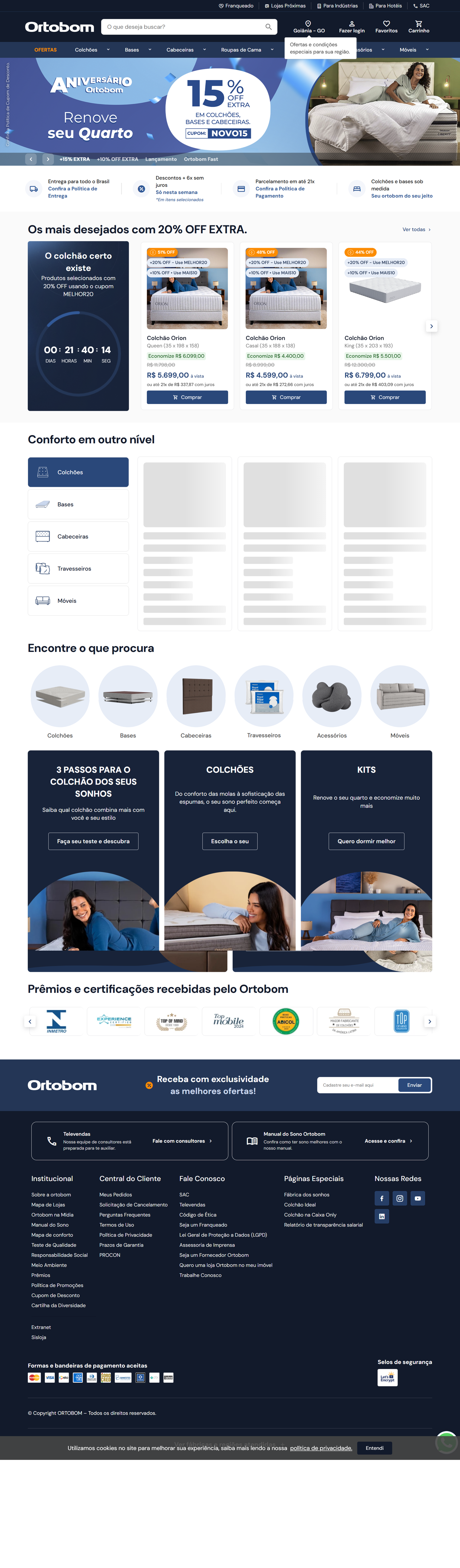 Screenshot completo do site [Nome do Projeto 1], mostrando a página inicial e as seções de serviços
